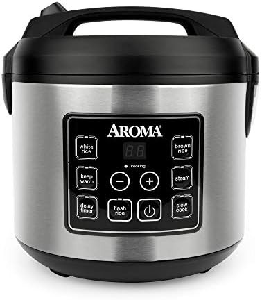 Stainless and black ten cup digital steamer