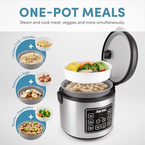 Stainless and black ten cup digital steamer — photo 3