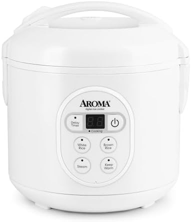 White four cup digital steamer cooker
