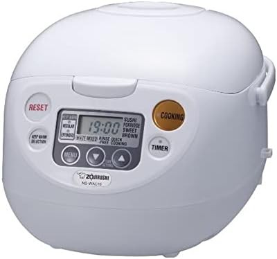 White micom rice cooker with five cup capacity