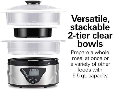 Two tier stackable food steamer and cooker — photo 3