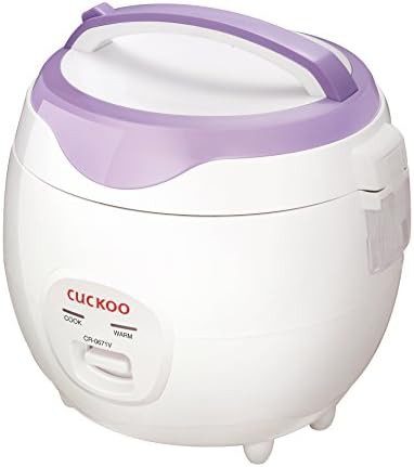 Violet and white 6-cup non-stick cooker