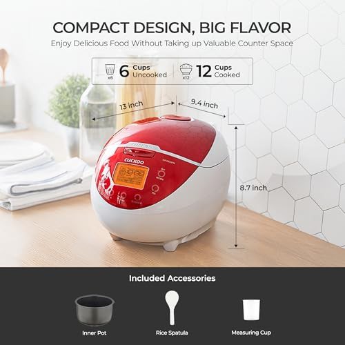 Red 12-cup rice cooker and food steamer — photo 3