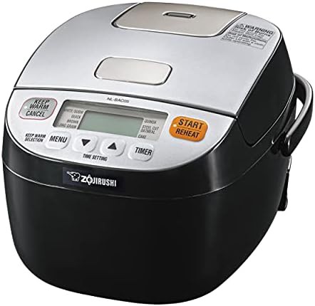 Silver and black three cup micom cooker