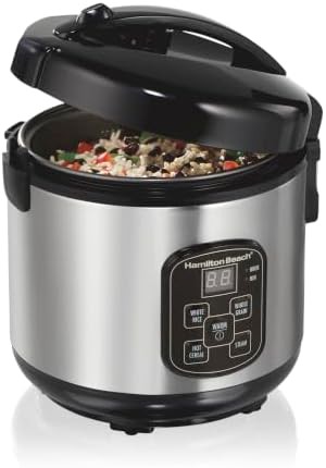 Eight cup programmable cooker with rinse basket