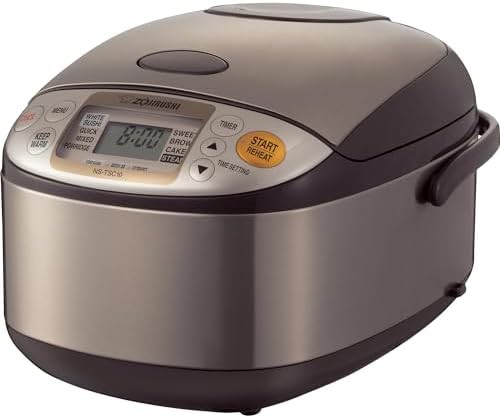 Stainless brown five cup micom rice cooker