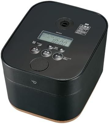 Black induction heating cooker with stan design