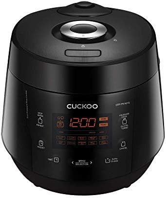 Black 20-cup pressure cooker with timer