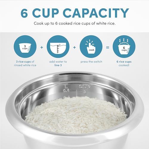 White six cup stainless pot style cooker — photo 5