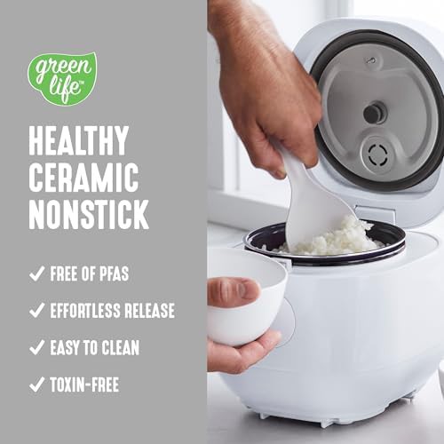 White digital ceramic rice cooker two cups — photo 3