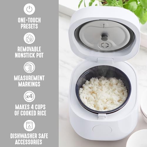 White digital ceramic rice cooker two cups — photo 4