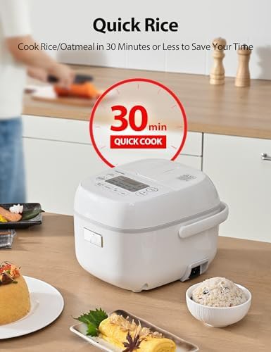 White mini fuzzy logic rice cooker 3 cup — photo 4