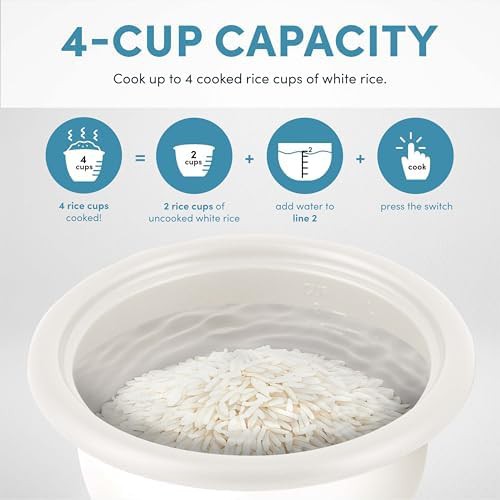 White one touch four cup grain cooker — photo 5