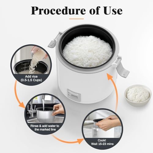 White travel mini nonstick rice cooker — photo 5
