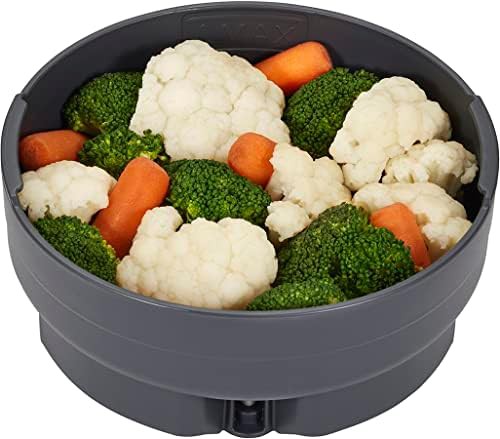 Black induction rice cooker with steamer basket — photo 5