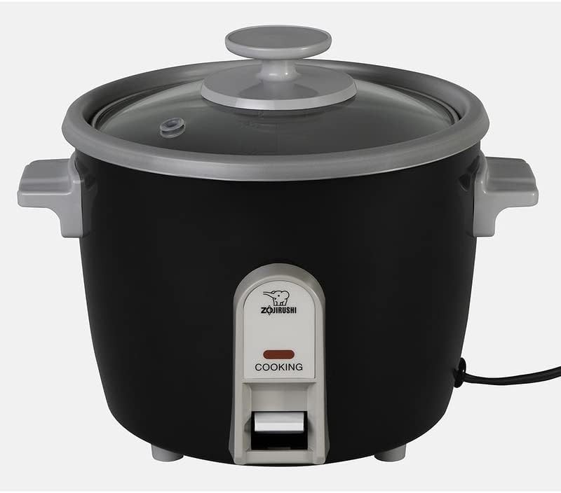 Black three cup rice cooker and steamer
