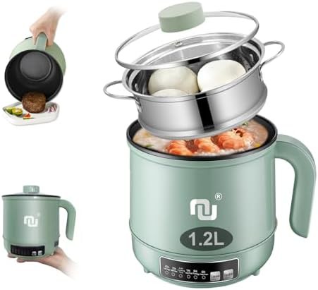 Green smart mini hot pot and noodle cooker