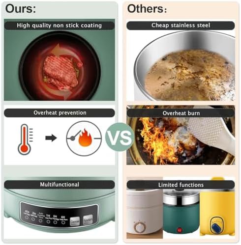 Green smart mini hot pot and noodle cooker — photo 3
