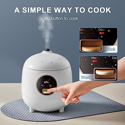 White mini nonstick rice cooker — photo 4