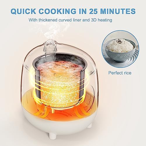 White mini nonstick rice cooker — photo 5