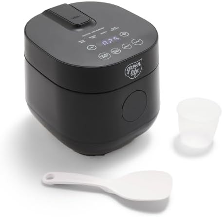Black digital ceramic rice cooker two cups