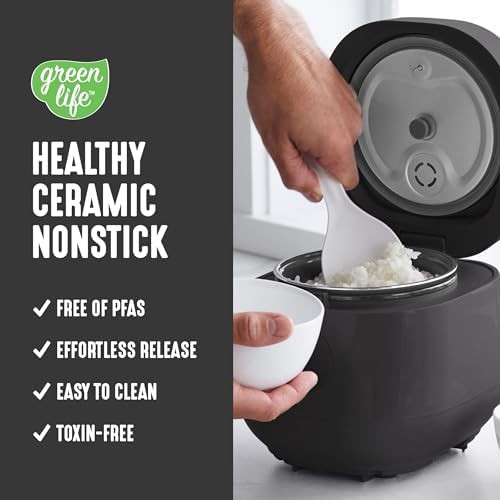 Black digital ceramic rice cooker two cups — photo 3