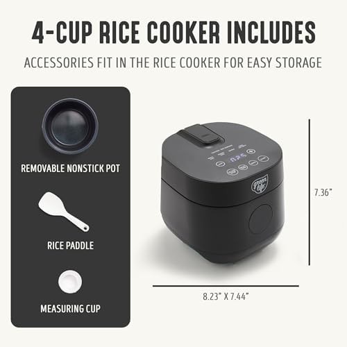 Black digital ceramic rice cooker two cups — photo 4