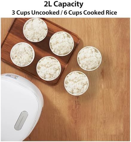 White ceramic four cup rice cooker — photo 3