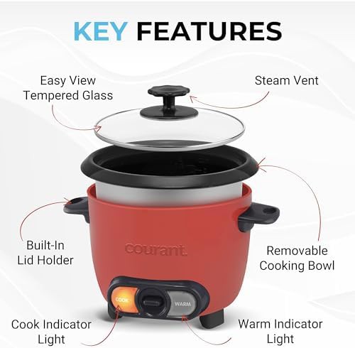 Red one touch six cup cooker — photo 4