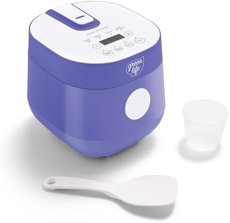 Periwinkle digital ceramic rice cooker two cups