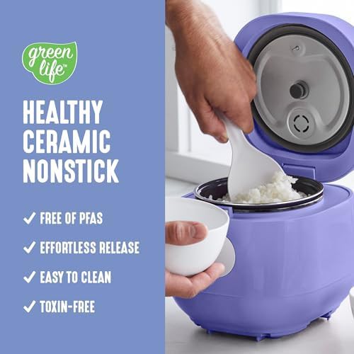 Periwinkle digital ceramic rice cooker two cups — photo 5