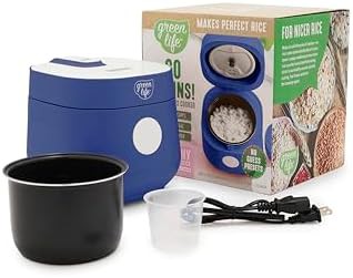Navy blue digital ceramic rice cooker