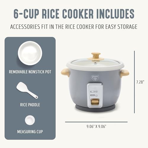 Gray ceramic mini rice cooker three cups — photo 3