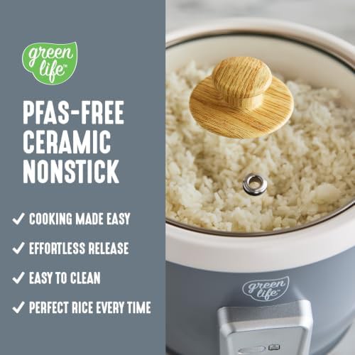 Gray ceramic mini rice cooker three cups — photo 5