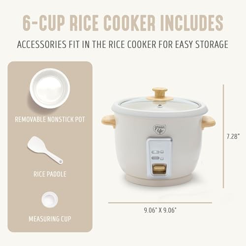 Cream ceramic multi grain cooker three cups — photo 3