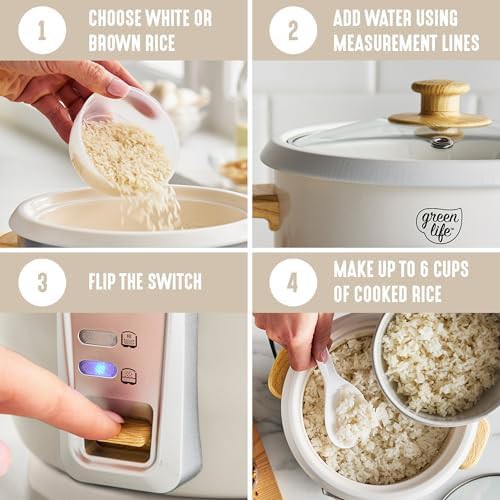 Cream ceramic multi grain cooker three cups — photo 5