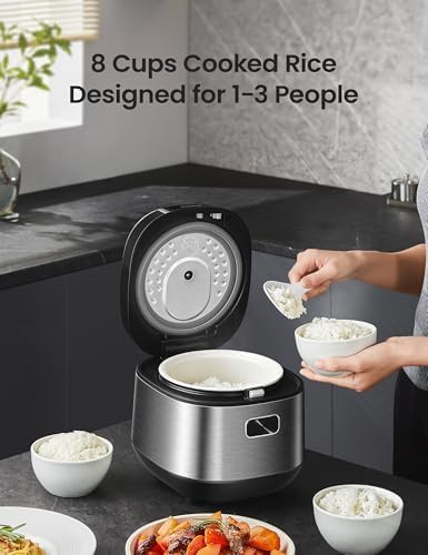 Grey fuzzy logic eight cup compact cooker — photo 3