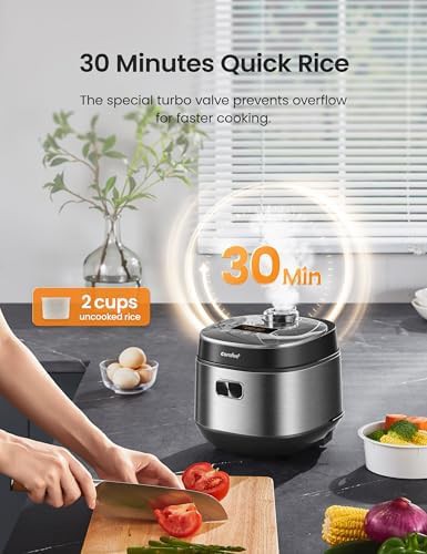 Grey fuzzy logic eight cup compact cooker — photo 4