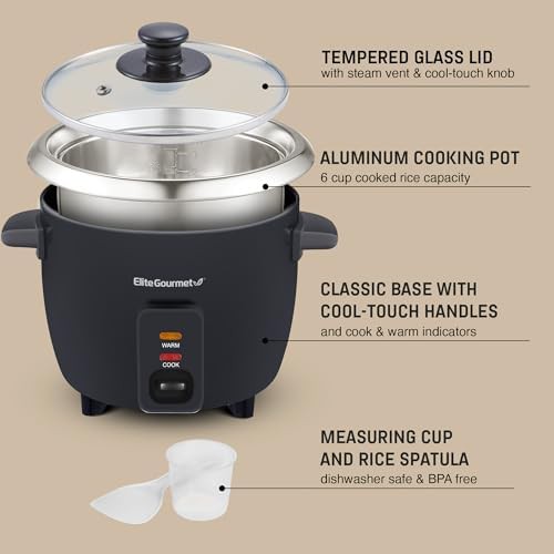Black six cup rice cooker with keep warm — photo 5