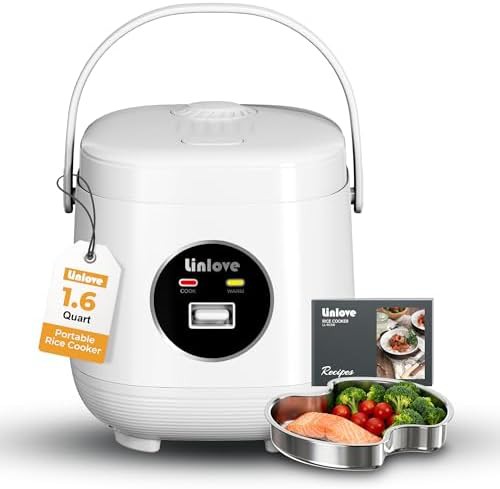 Small three cup white mini cooker
