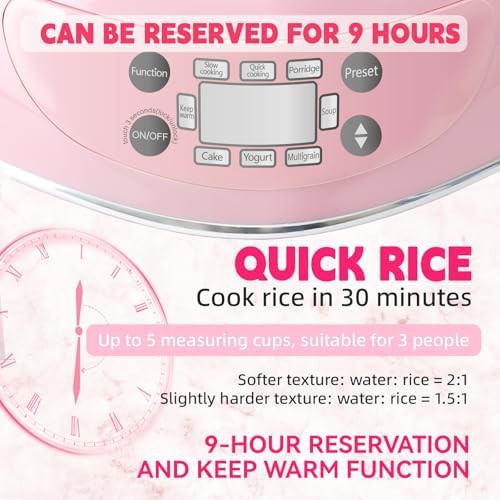 Pink heart shaped eight cup rice cooker — photo 4