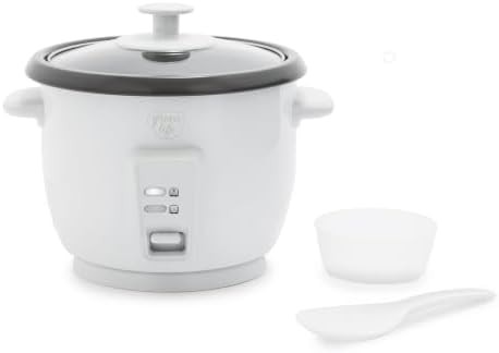 White ceramic mini rice cooker three cups