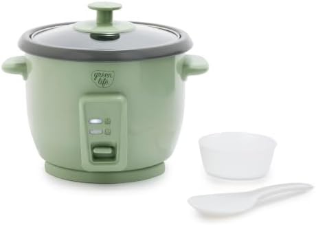 Sage green ceramic mini rice cooker