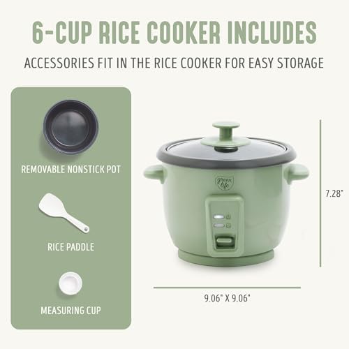 Sage green ceramic mini rice cooker — photo 3