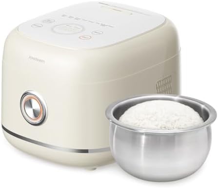 Cream colored stainless steel six cup cooker