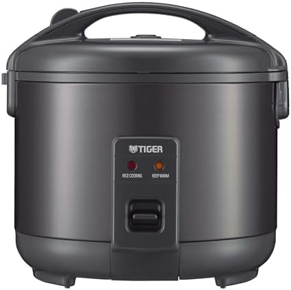 Black 5.5 cup rice cooker with nonstick pot