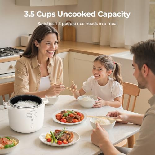 Mini white rice cooker with pfas free pot — photo 4