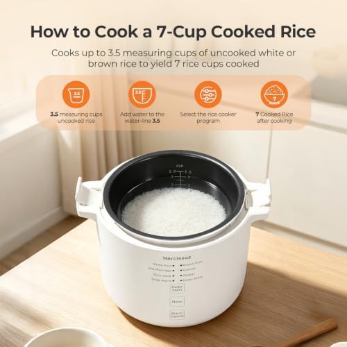 Mini white rice cooker with pfas free pot — photo 5