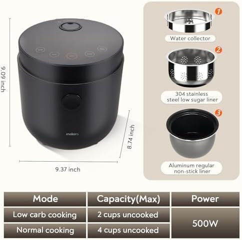 Small low carb rice cooker with stainless basket — photo 5