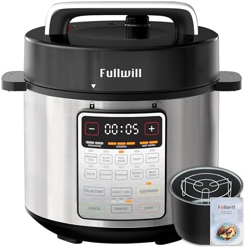 Six quart pressure cooker with ceramic nonstick pot